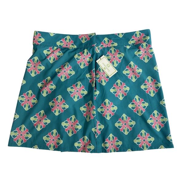 Crown & Ivy Golf Skort Skirt sz 10 Turquoise Pineapple Pocket Built In Short New - Picture 1 of 9